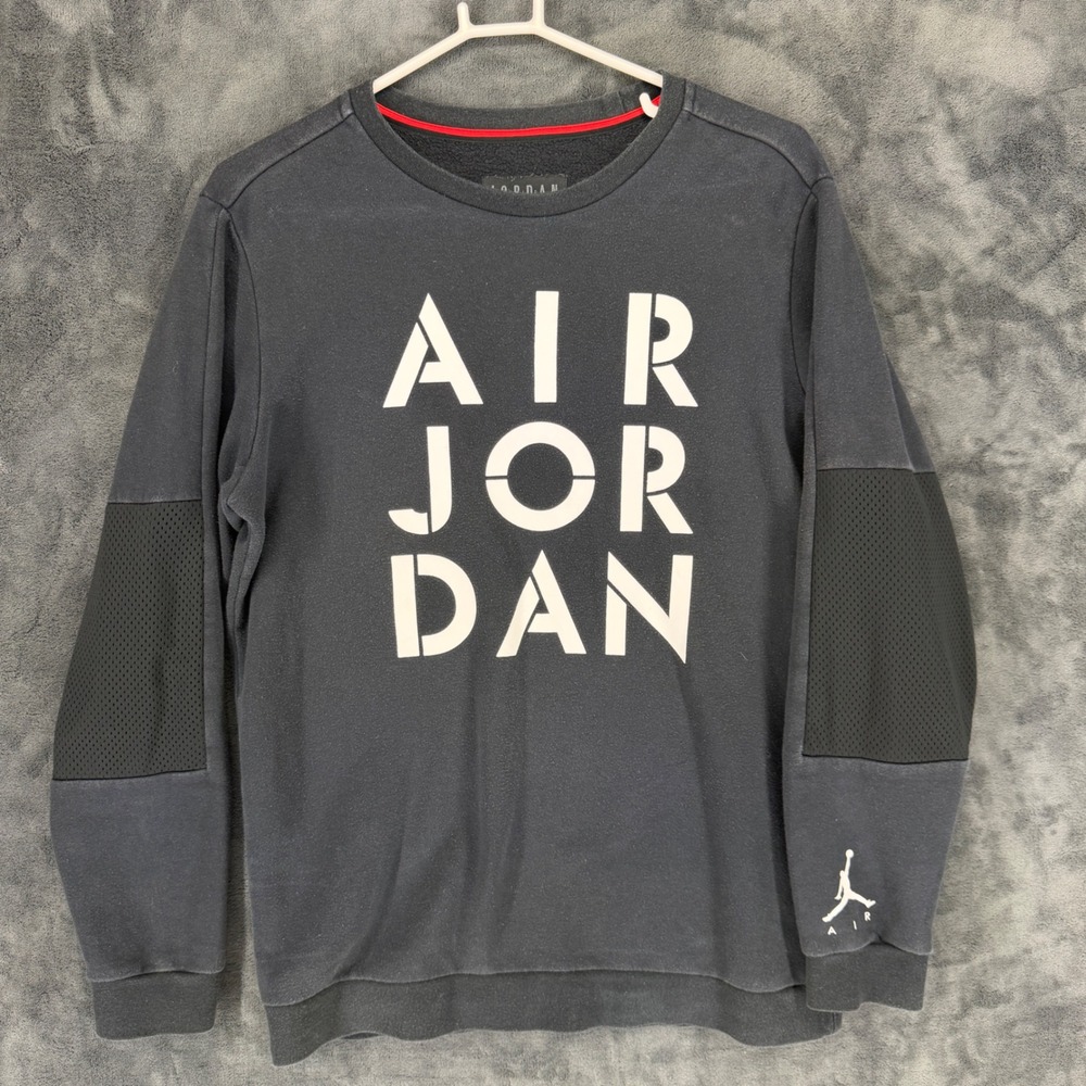 Jordan Mens Jumpman Air Mesh Overlay Sweatshirt Black 939988-010 Size M